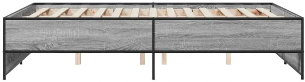 Lovos rėmas, pilkas ąžuolo, 120x200cm, apdirbta mediena/metalas