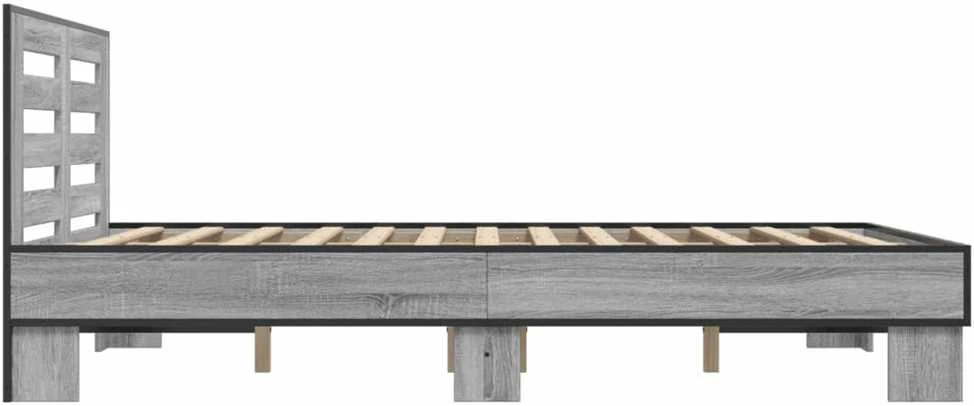 Lovos rėmas, pilkas ąžuolo, 120x200cm, apdirbta mediena/metalas