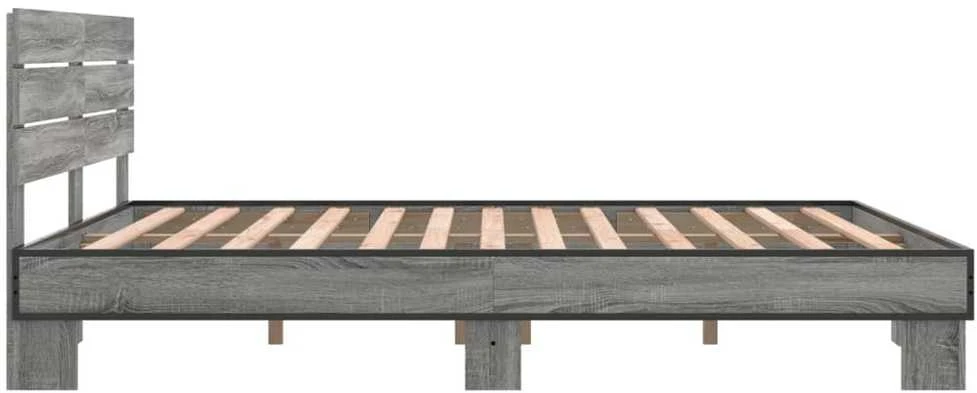 Lovos rėmas, pilkas ąžuolo, 150x200cm, apdirbta mediena/metalas