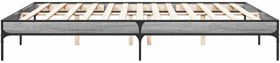 Lovos rėmas, pilkas ąžuolo, 200x200cm, apdirbta mediena/metalas
