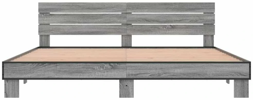Lovos rėmas, pilkas ąžuolo, 200x200cm, apdirbta mediena/metalas