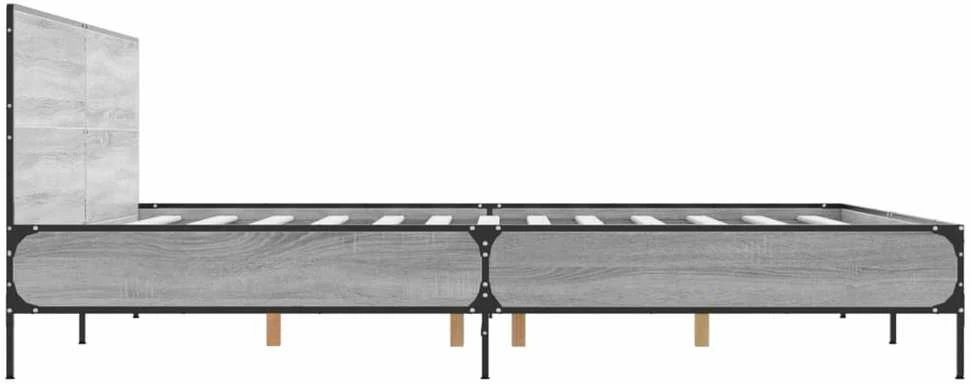 Lovos rėmas, pilkas ąžuolo, 200x200cm, apdirbta mediena/metalas