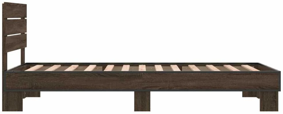 Lovos rėmas, rudas ąžuolo, 100x200cm, apdirbta mediena/metalas