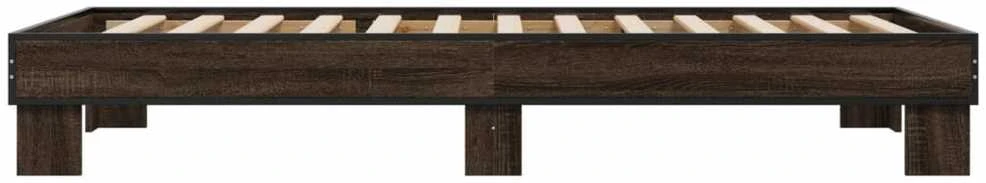 Lovos rėmas, rudas ąžuolo, 100x200cm, apdirbta mediena/metalas