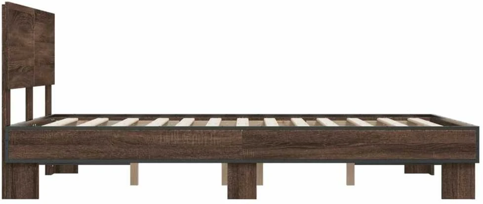 Lovos rėmas, rudas ąžuolo, 120x200cm, apdirbta mediena/metalas