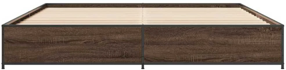 Lovos rėmas, rudas ąžuolo, 200x200cm, apdirbta mediena/metalas