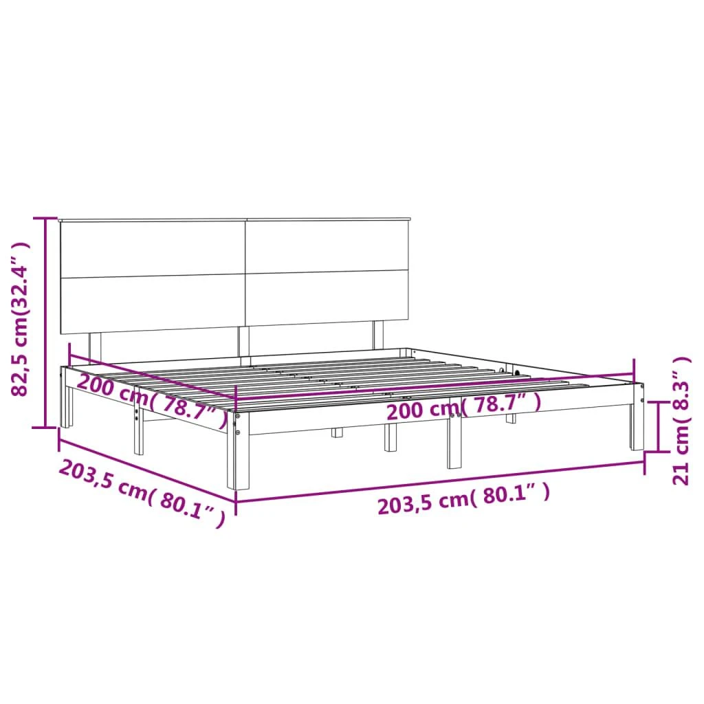 Lovos rėmas su galvūgaliu, 200x200cm, medienos masyvas