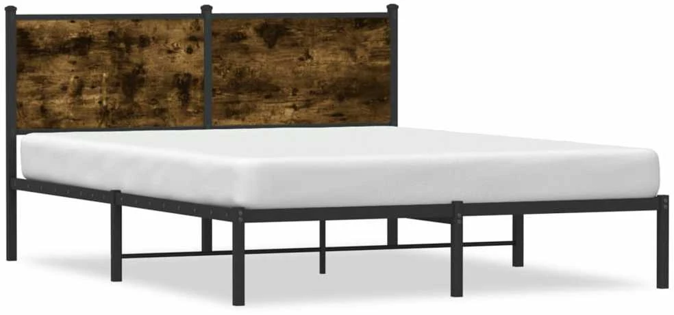 Lova Lovos rėmas be čiužinio, dūminio ąžuolo, 137x190 cm, metalas