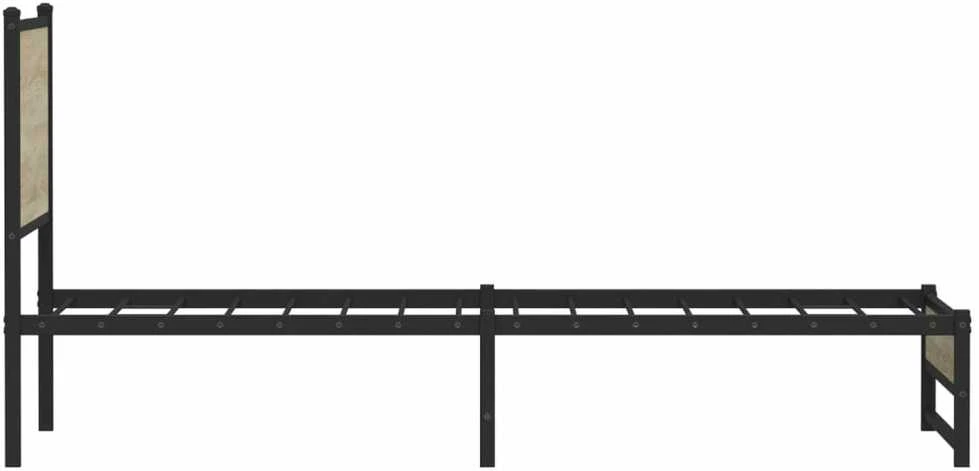 Lovos rėmas be čiužinio, sonoma ąžuolo, 90x200cm, metalas