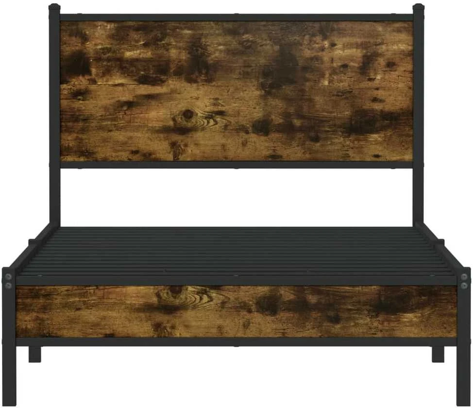 Lova Lovos rėmas be čiužinio, dūminio ąžuolo, 107x203cm, metalas