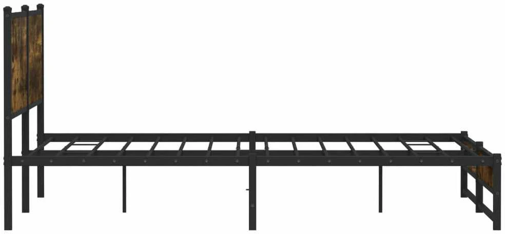 Lovos rėmas be čiužinio, dūminio ąžuolo, 160x200cm, metalas