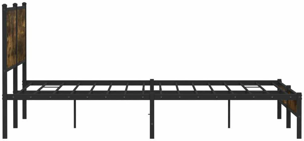 Lovos rėmas be čiužinio, dūminio ąžuolo, 160x200cm, metalas