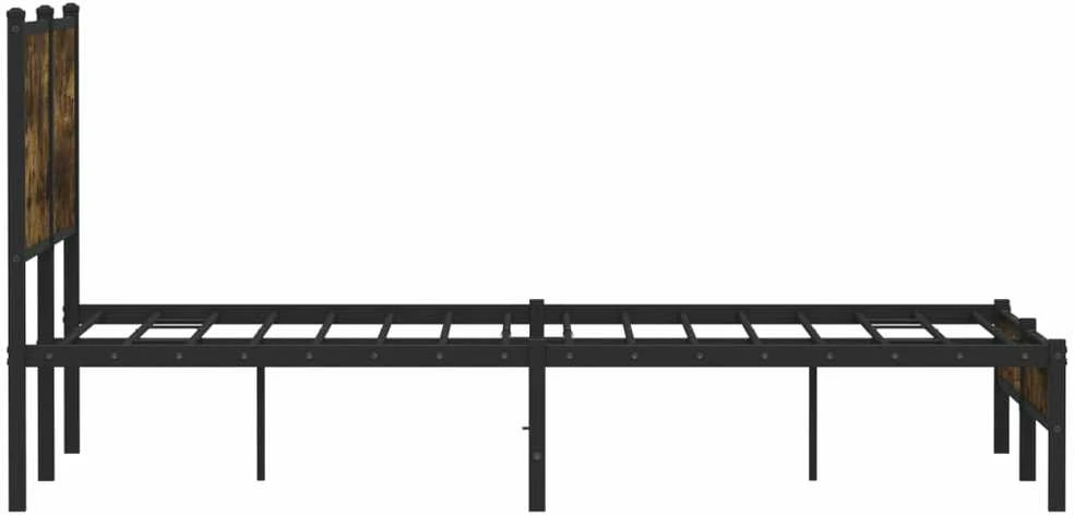 Lovos rėmas be čiužinio, dūminio ąžuolo, 150x200cm, metalas