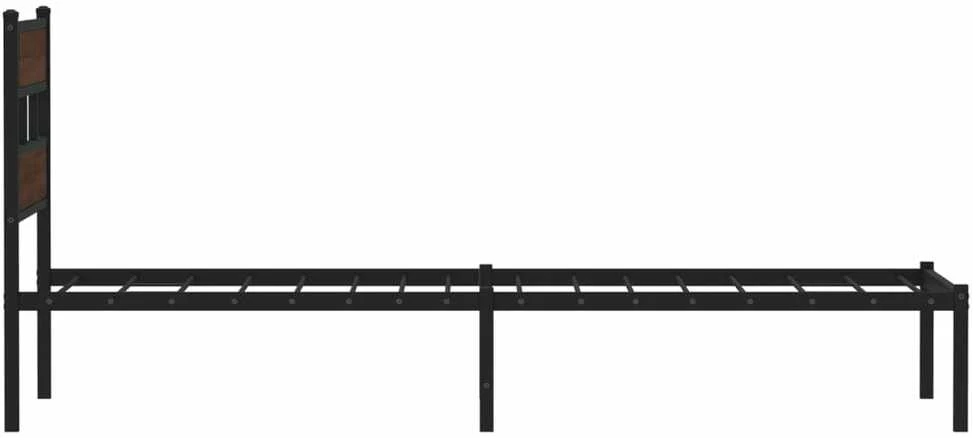 Lovos rėmas su galvūgaliu/be čiužinio, ruda, 90x200cm