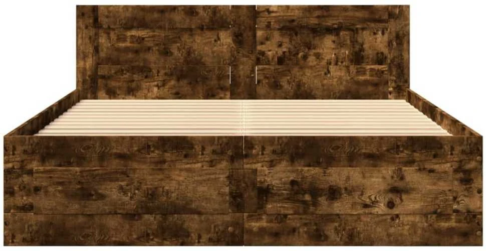 Lovos rėmas su galvūgaliu, dūminio ąžuolo, 140x200cm, mediena