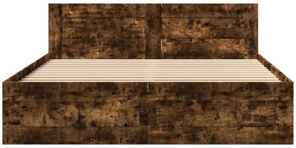 Lovos rėmas su galvūgaliu, dūminio ąžuolo, 160x200cm, mediena