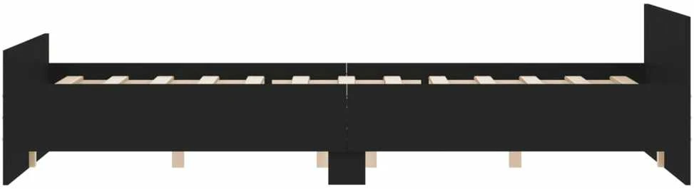 Lovos rėmas su galvūgaliu ir kojūgaliu, juodas, 140x200cm