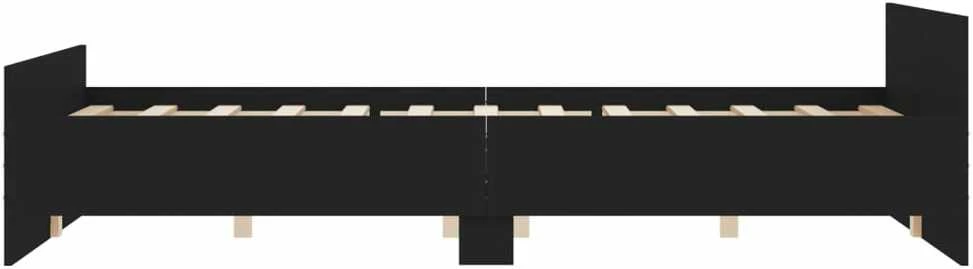 Lovos rėmas su galvūgaliu ir kojūgaliu, juodas, 120x200cm