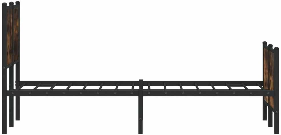 Lovos rėmas be čiužinio, dūminio ąžuolo, 140x190cm, metalas