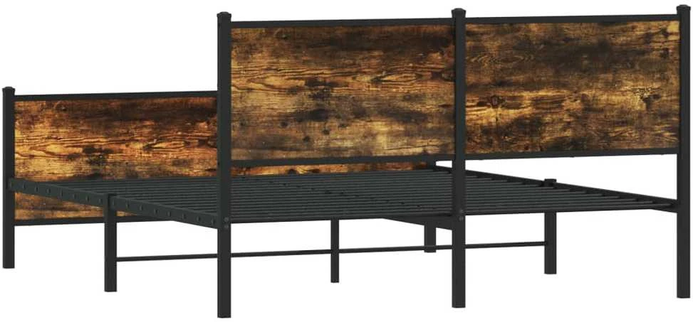 Lovos rėmas be čiužinio, dūminio ąžuolo, 140x200cm, metalas