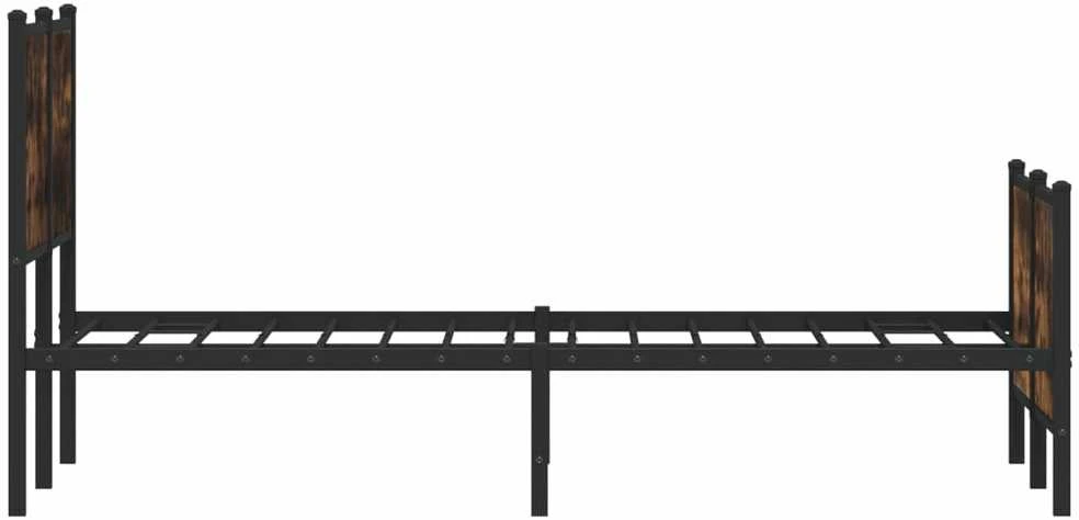Lovos rėmas be čiužinio, dūminio ąžuolo, 140x200cm, metalas