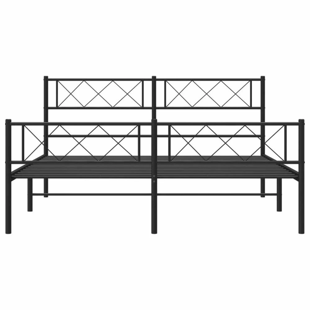 Lovos rėmas su galvūgaliu/kojūgaliu, juodas, 140x190cm, metalas