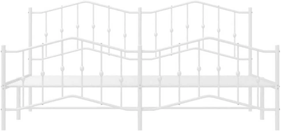 Lovos rėmas su galvūgaliu/kojūgaliu, baltas, 200x200cm, metalas