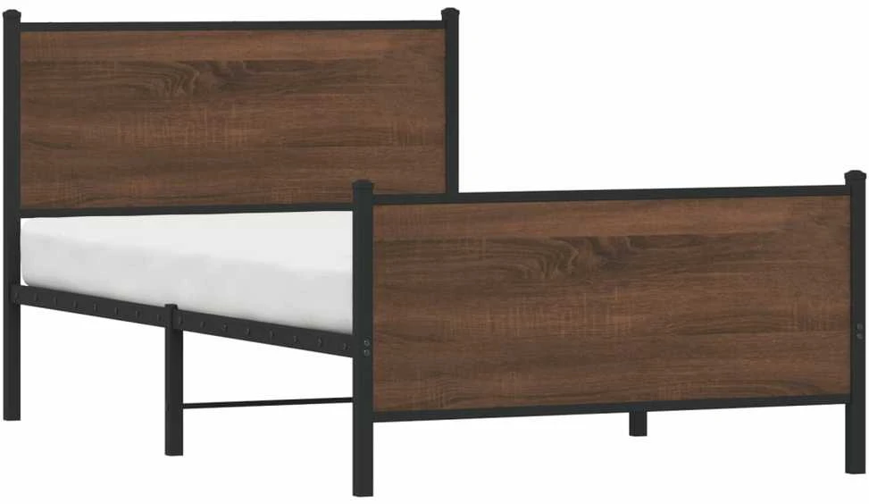 Lova Lovos rėmas be čiužinio, rudas ąžuolo, 107x203cm, metalas