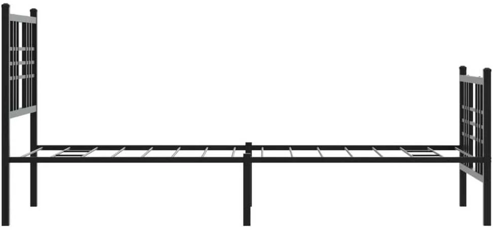 Lovos rėmas su galvūgaliu/kojūgaliu, juodas, 80x200cm, metalas