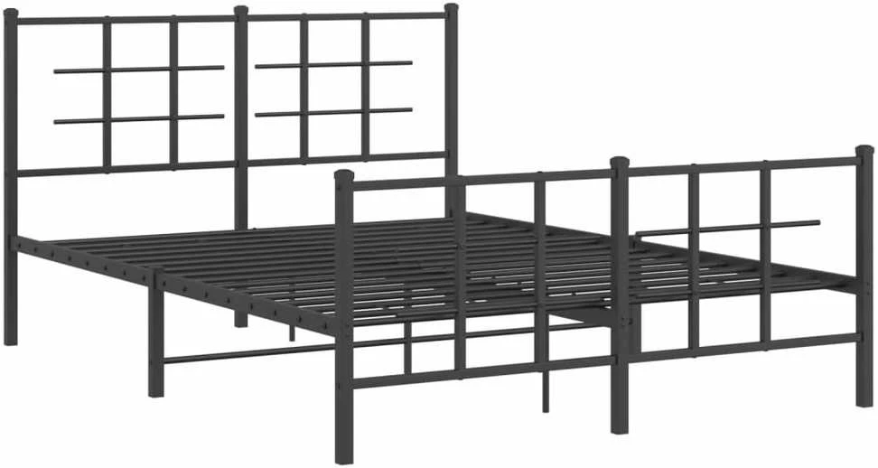 Lova Lovos rėmas su galvūgaliu/kojūgaliu, juodas, 135x190cm, metalas