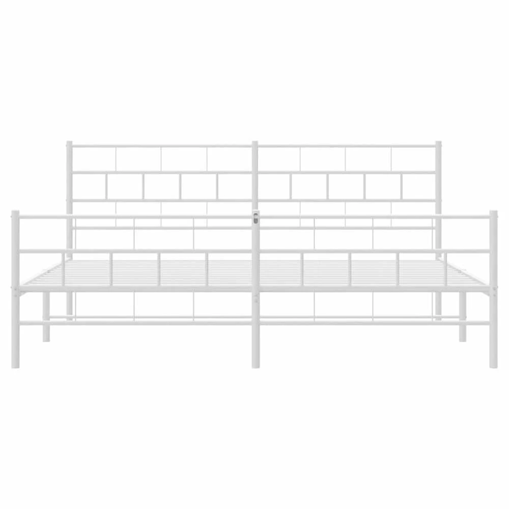 Lovos rėmas su galvūgaliu/kojūgaliu, baltas, 200x200cm, metalas
