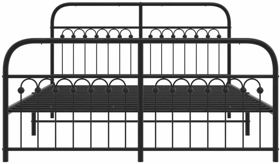 Lovos rėmas su galvūgaliu/kojūgaliu, juodas, 150x200cm, metalas