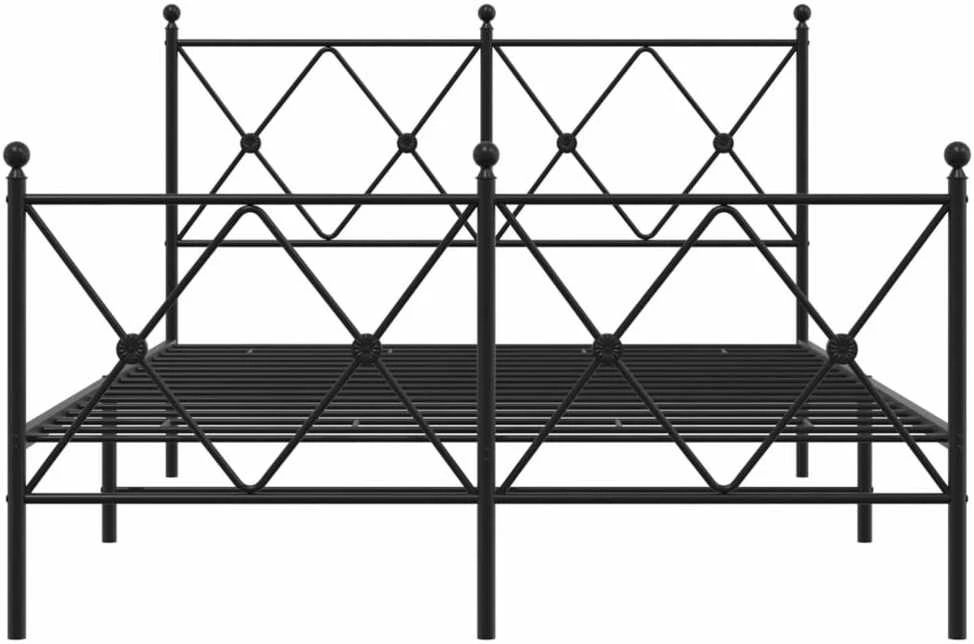 Lovos rėmas su galvūgaliu/kojūgaliu, juodas, 120x200cm, metalas