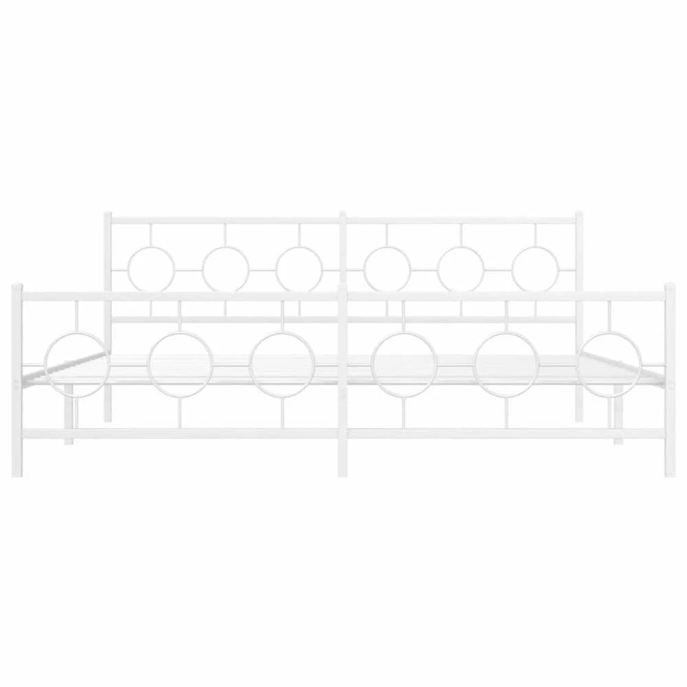 Lovos rėmas su galvūgaliu/kojūgaliu, baltas, 200x200cm, metalas