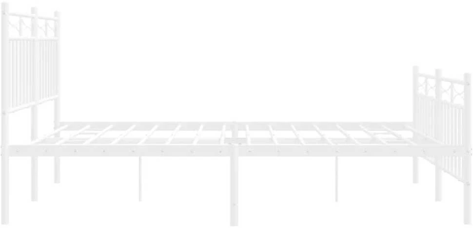 Lovos rėmas su galvūgaliu/kojūgaliu, baltas, 140x190cm, metalas