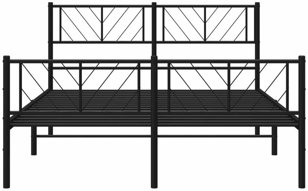 Lovos rėmas su galvūgaliu/kojūgaliu, juodas, 140x190cm, metalas