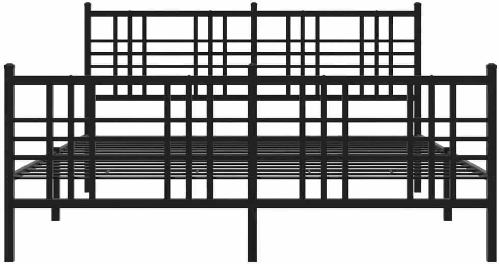 Lovos rėmas su galvūgaliu/kojūgaliu, juodas, 150x200cm, metalas