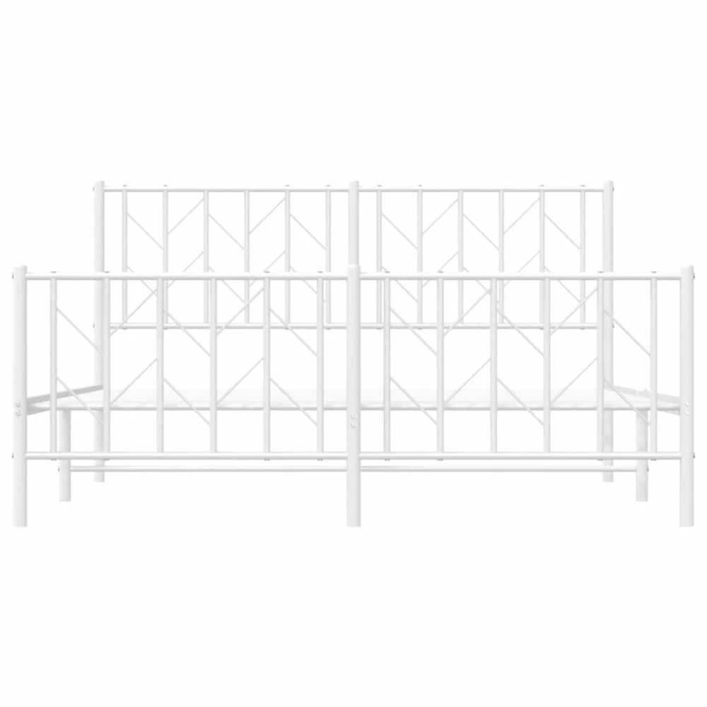 Lovos rėmas su galvūgaliu/kojūgaliu, baltas, 150x200cm, metalas