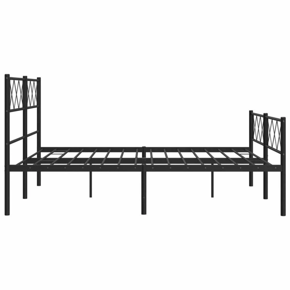 Lovos rėmas su galvūgaliu/kojūgaliu, juodas, 140x190cm, metalas