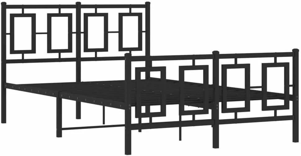 Lovos rėmas su galvūgaliu/kojūgaliu, juodas, 120x190cm, metalas
