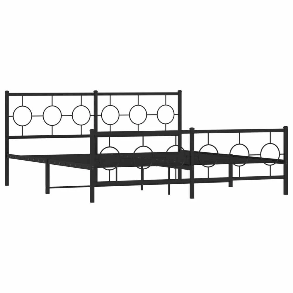 Lova Lovos rėmas su galvūgaliu/kojūgaliu, juodas, 183x213cm, metalas