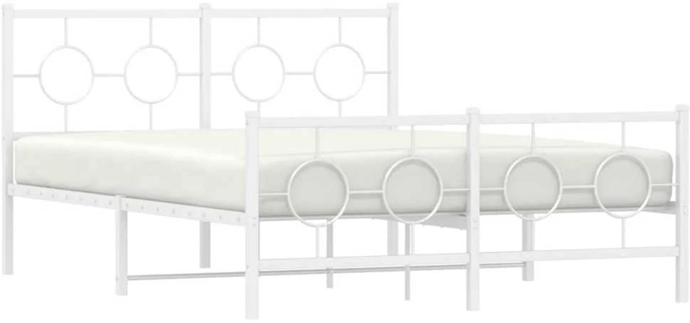 Lova Lovos rėmas su galvūgaliu/kojūgaliu, baltas, 135x190cm, metalas