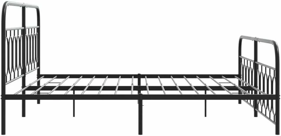 Lovos rėmas su galvūgaliu/kojūgaliu, juodas, 200x200cm, metalas