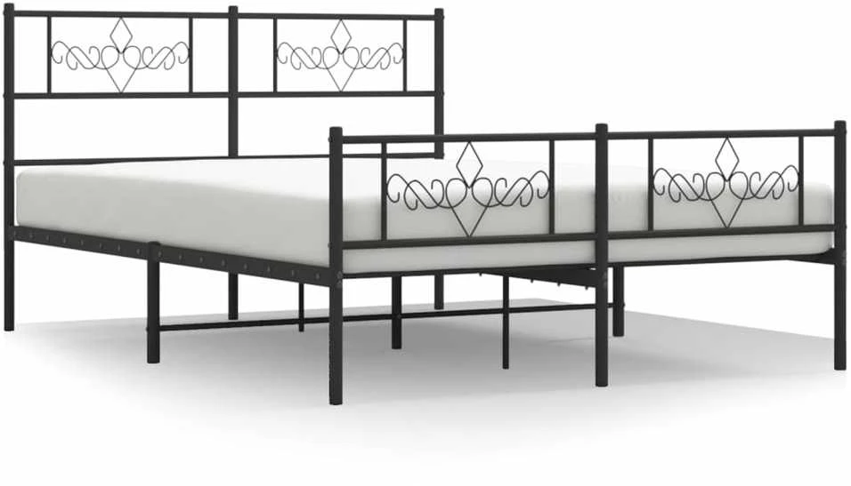 Lovos rėmas su galvūgaliu/kojūgaliu, juodas, 160x200cm, metalas