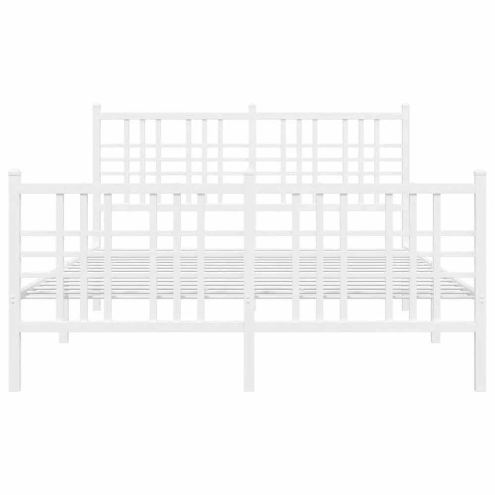 Lovos rėmas su galvūgaliu/kojūgaliu, baltas, 120x200cm, metalas