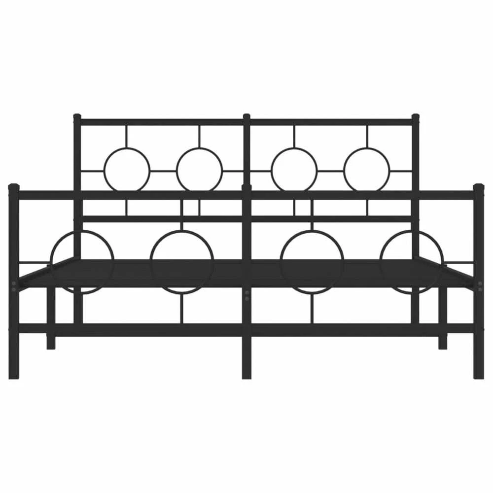 Lova Lovos rėmas su galvūgaliu/kojūgaliu, juodas, 135x190cm, metalas