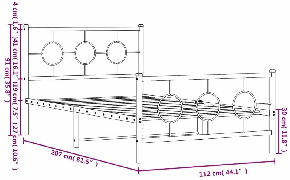 Lova Lovos rėmas su galvūgaliu/kojūgaliu, baltas, 107x203cm, metalas