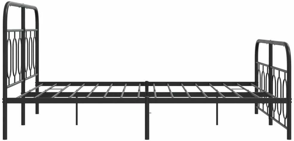 Lovos rėmas su galvūgaliu/kojūgaliu, juodas, 140x190cm, metalas
