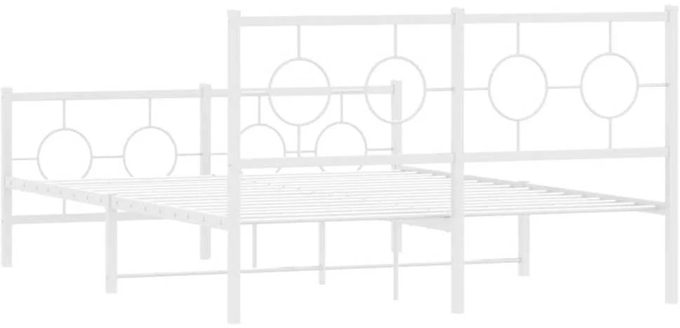 Lovos rėmas su galvūgaliu/kojūgaliu, baltas, 140x200cm, metalas
