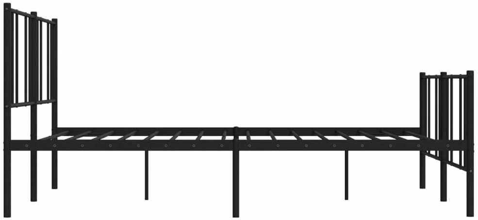 Lovos rėmas su galvūgaliu/kojūgaliu, juodas, 200x200cm, metalas